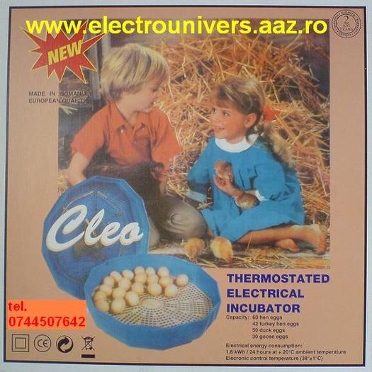 incubator cleo 5dt; Comanda incubatoare electrice in tara la 0744507642. Incubator de oua cu termometru electronic CLEO.
