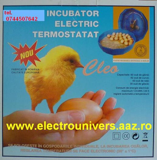 incubator pui www.electrounivers.com; Comanda incubatoare electrice in tara la 0744507642. Incubator de oua cu termometru electronic CLEO.
