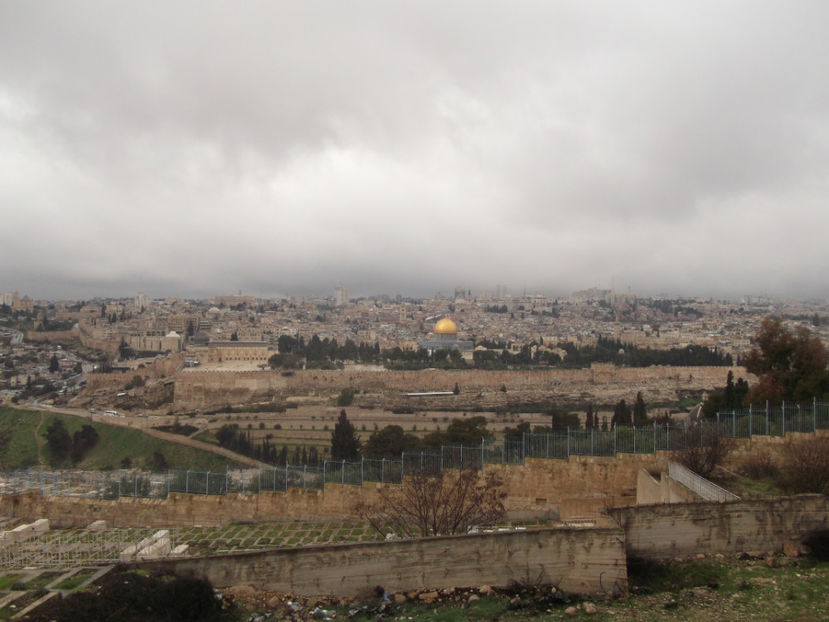 panorama cu Ierusalimul de pe muntele Maslinilor - a cincea zi de pelerinaj