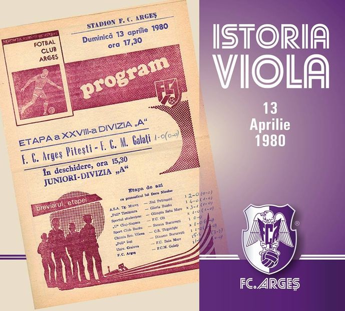 FC Arges Pitesti - FCM Galati 1979-1980 Program Meci - Dunarea Galati Istorie