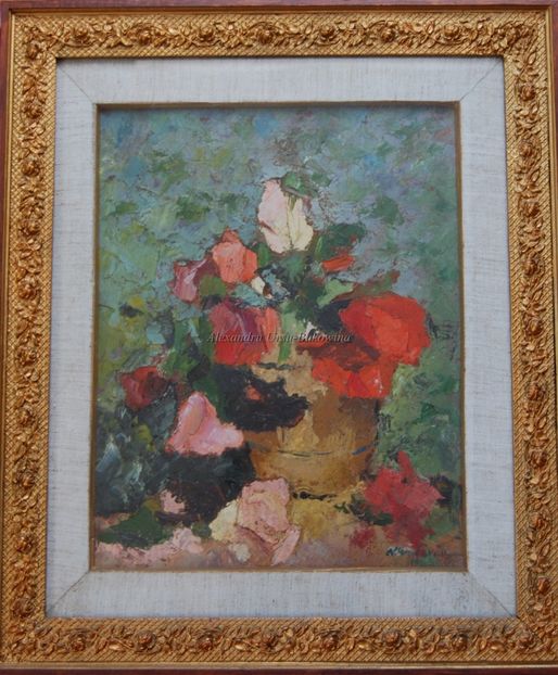 Aurelian Donisă(1909-1989)-Roses   572 - Tablouri de vânzare_ _ _