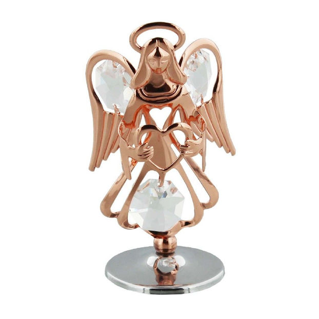 Crystocraft Rose Gold Angel - Crystals From Swarovski® - Cadouri de botez pentru bebelusi