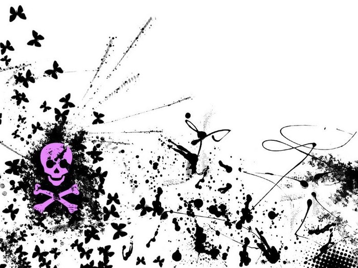 emo-punk-butterflies-skull - desene in creion