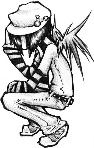 Return_of_Emo_Angel_Boy__by_Skissored - desene in creion