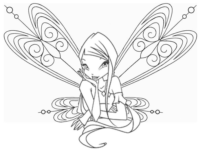 Desene cu Winx Sirenix de colorat, imagini și planșe de