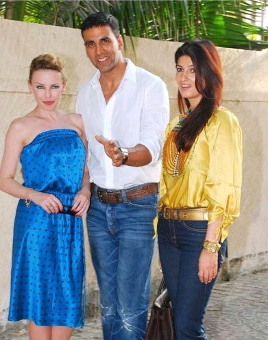 Akshay Kumar and Twinkle Khanna with Kylie Minogue