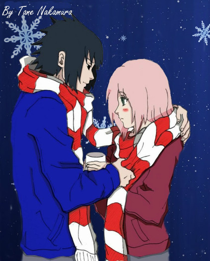 sasusaku___a_winter_day_by_tanenakamura-d40w17q - x  -   SASUSAKU