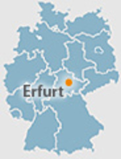 orasul Erfurt pe harta RFG