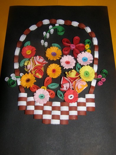 cos cu flori-quilling