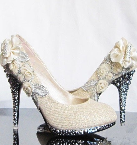 dazzling beading high heels-f86948