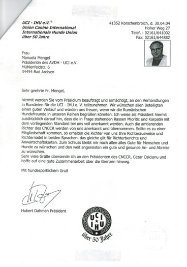 act omologare internationala UCI - Acreditari nationale si internationale ale CNCCR