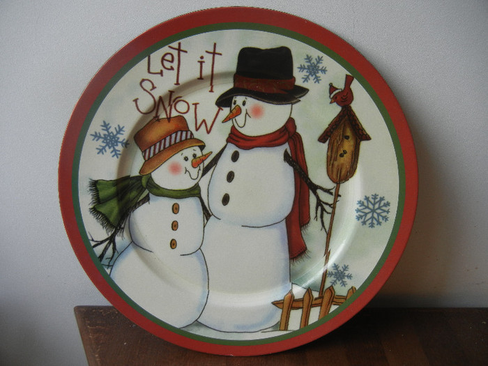Snowmen Cake Plate