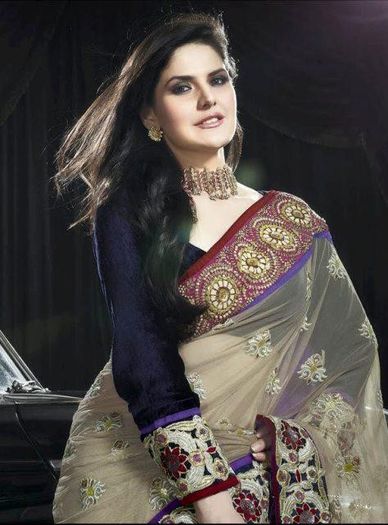 Zarine-Khan-Latest-Wedding-Banarsi-Saree-Dress-2012-2013-Designs-01 - Zarine Khan