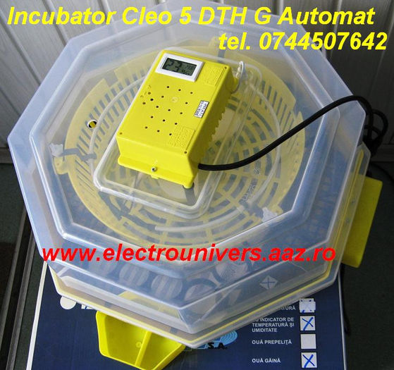 Cleo5DTH GA incubatoare automate - Incubator electric cu mecanism si termometru atasat