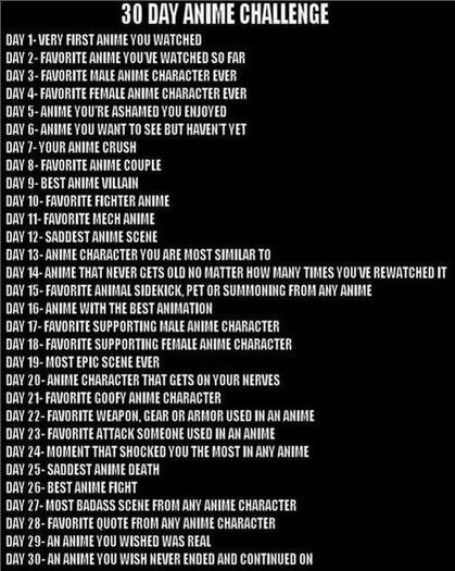 30 day anime challenge