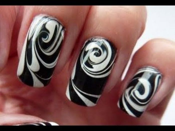 Water_Marble_For_Short_Nails_Black_White_Swirl_Nail_Art_Design_Tutorial_HowTo_HD_Video