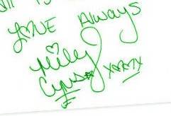 Autograph cool - Miley Cyrus- Hannah Montana