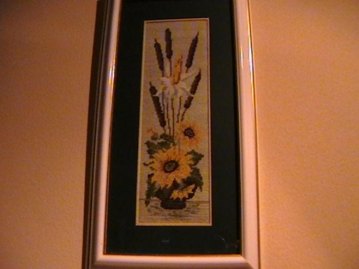Ikebana cu floarea soarelui; inramat
