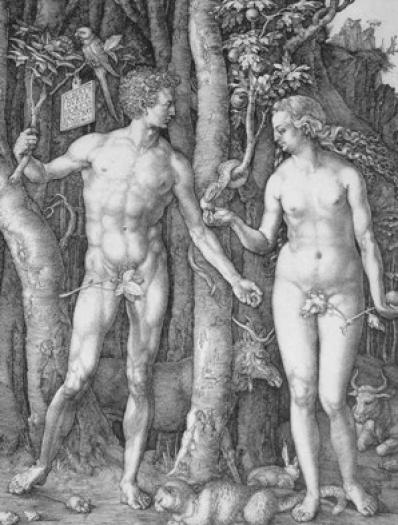 Adam si Eva in gradina ........ cu sarpele (diavolul) pe scurt pacatul stramosesc