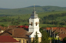 Zugravirea exterioara a turnului biserici in iunie 2011.