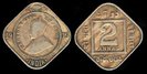 2 annas, India, 1918, George V, 248