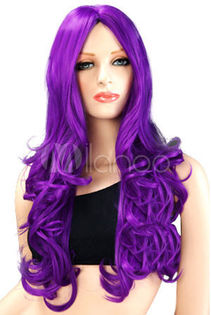 Purple-Central-Parting-Women-scm-Long-And-Curly-Fashion-Wig-24550-1 - peruci