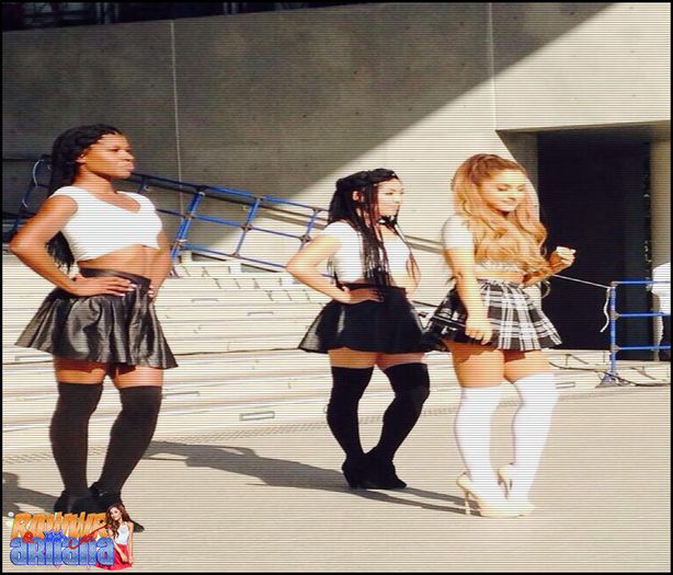 Ariana performing in front of a school in Japan - 2O14