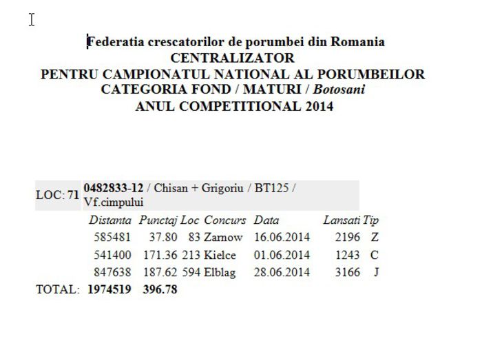 NORMA 833 - REZULTATE 2014