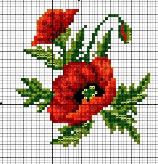 papaveri a punto croce (2)