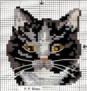 schema gattino a punto croce