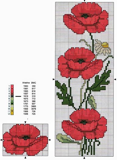 schema punto croce-papaveri