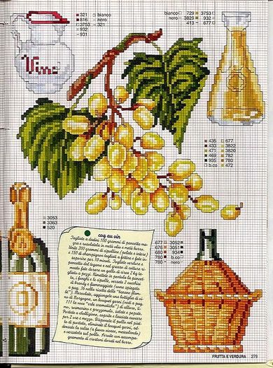 uva e vino - schema a punto croce