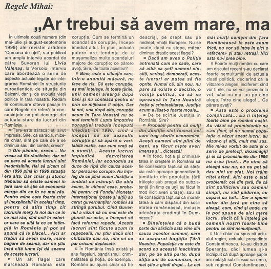 Independentul, Iasi 31 aug. 1999; Selectie de Cristian Zainescu, secretar general si purtator de cuvant al MRR Iasi

