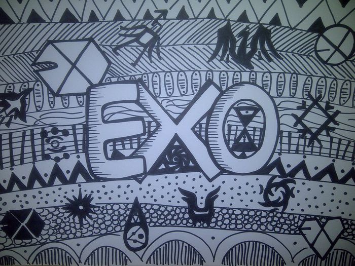 exo_logo_doodle_art_by_vitanastasia-d73xlht - Exo drawings