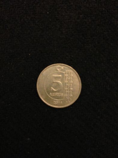 5 kurus, 2011, Turcia - 0,80 bani
