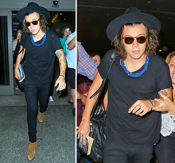 harry-styles-surrounded-by-fans-at-lax-090614 - harry styles