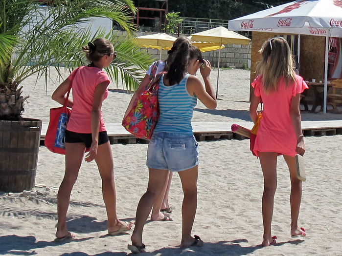 Plaja Balcic, turiste