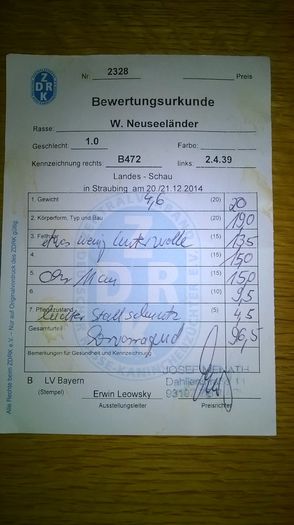 Fisa de arbitraj 96,5 puncte - Achizitii noi Decembrie 2014 Germania Straubing