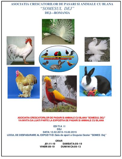 Afis Expozitie 2015-page-001 - Expozitie de pasari si animale la Dej