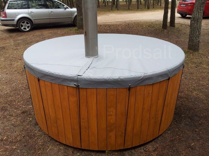 Ciubar din fibra de sticla  cu soba interna   Hot tub - suprateran  capac termic 1 - Ciubar din fibra se sticla - Hot tub pentru exterior