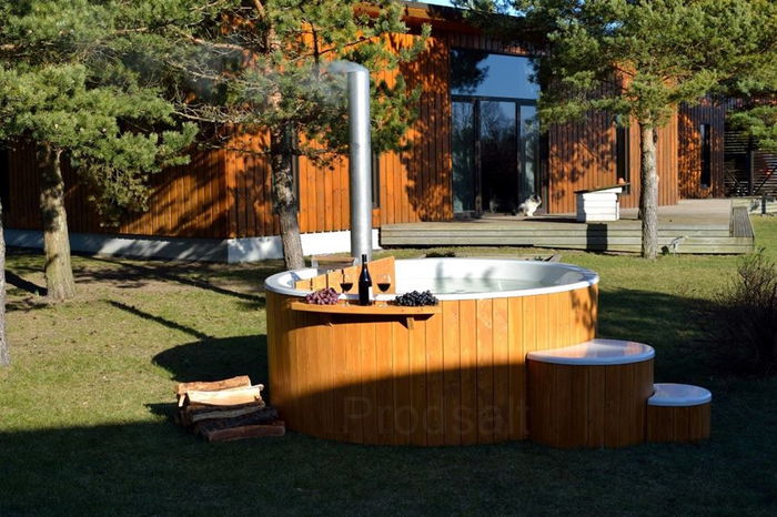 Ciubar din fibra de sticla  cu soba interna   Hot tub - suprateran scara 1 - Ciubar din fibra se sticla - Hot tub pentru exterior