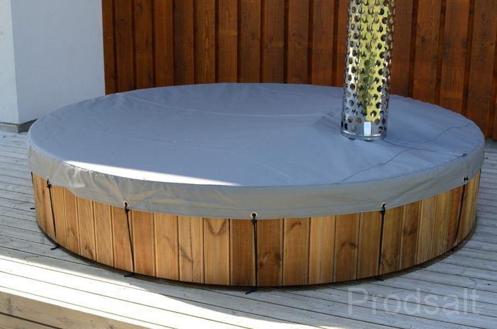 Ciubar din fibra de sticla cu soba interna - terasa - capac pvc 1 - Ciubar din fibra se sticla - Hot tub pentru exterior