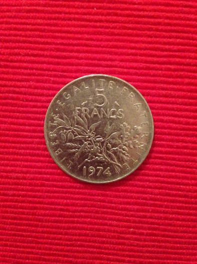 5 franci, 1974, Franta - 3,50 lei