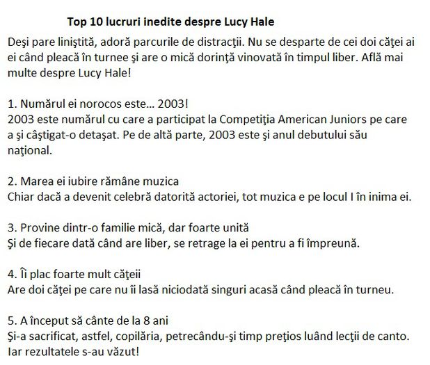 Top 10 lucruri inedite