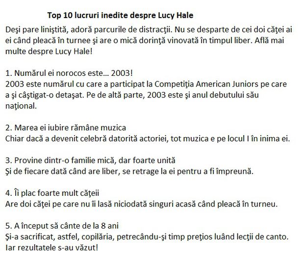 Top 10 lucruri inedite