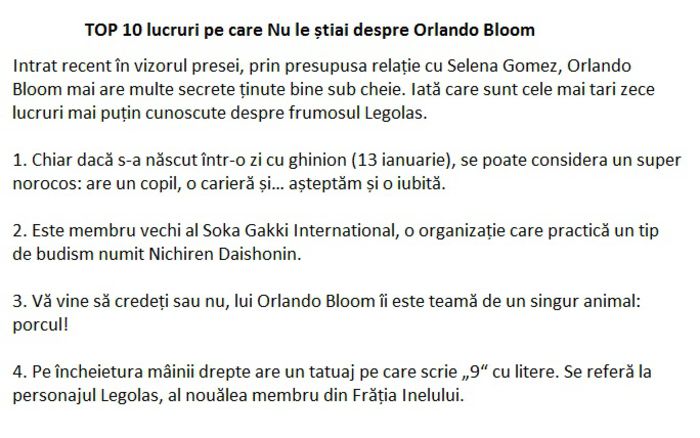 Top 10 lucruri pe care