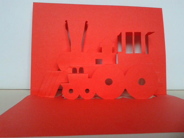 decoratie locomotiva - VAND FELICITARI KIRIGAMI 3D si 2D DIN HARTIE