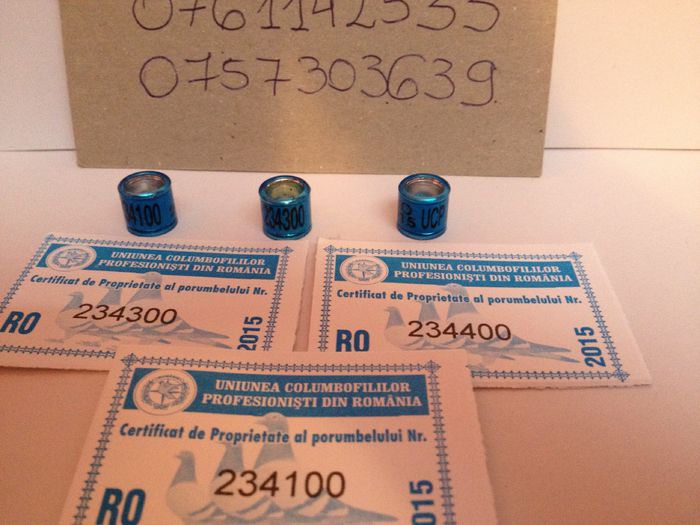 Inele Porumbei UCPR 2015 - 00001 Inele Porumbei 2018Tari Straine Colectie