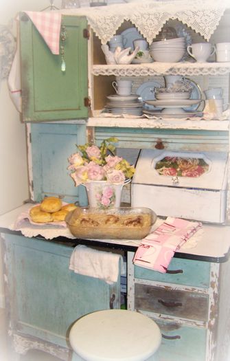 shabby-stylish-kitchen - bucatarie