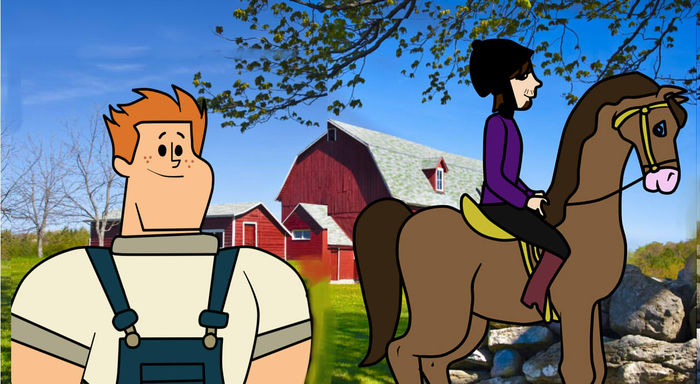 Jake and Rodney riding horses